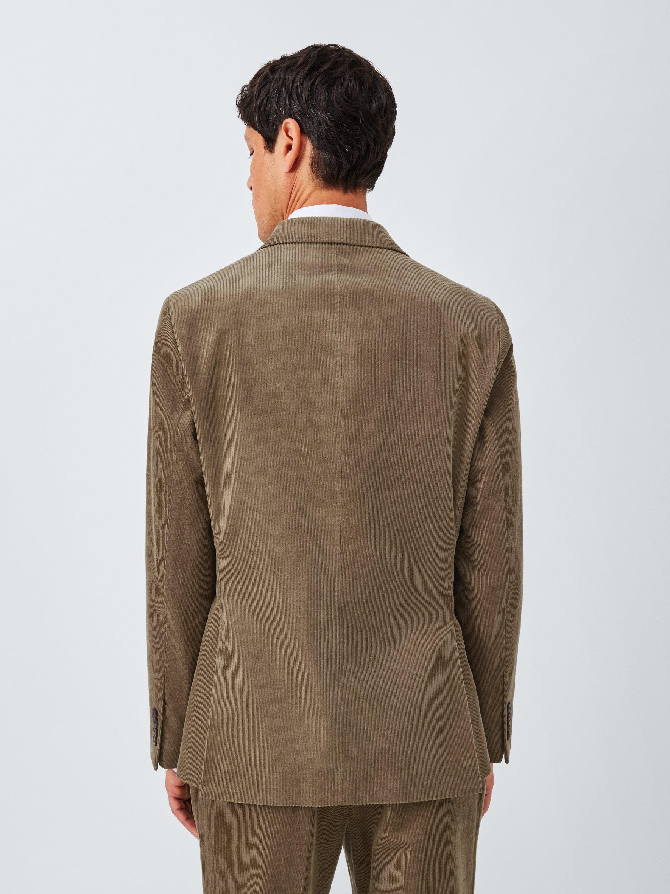 Product image 2 of 7, which shows John Lewis Regular Fit Single Breasted Corduroy Suit Jacket, Olive, 38R
