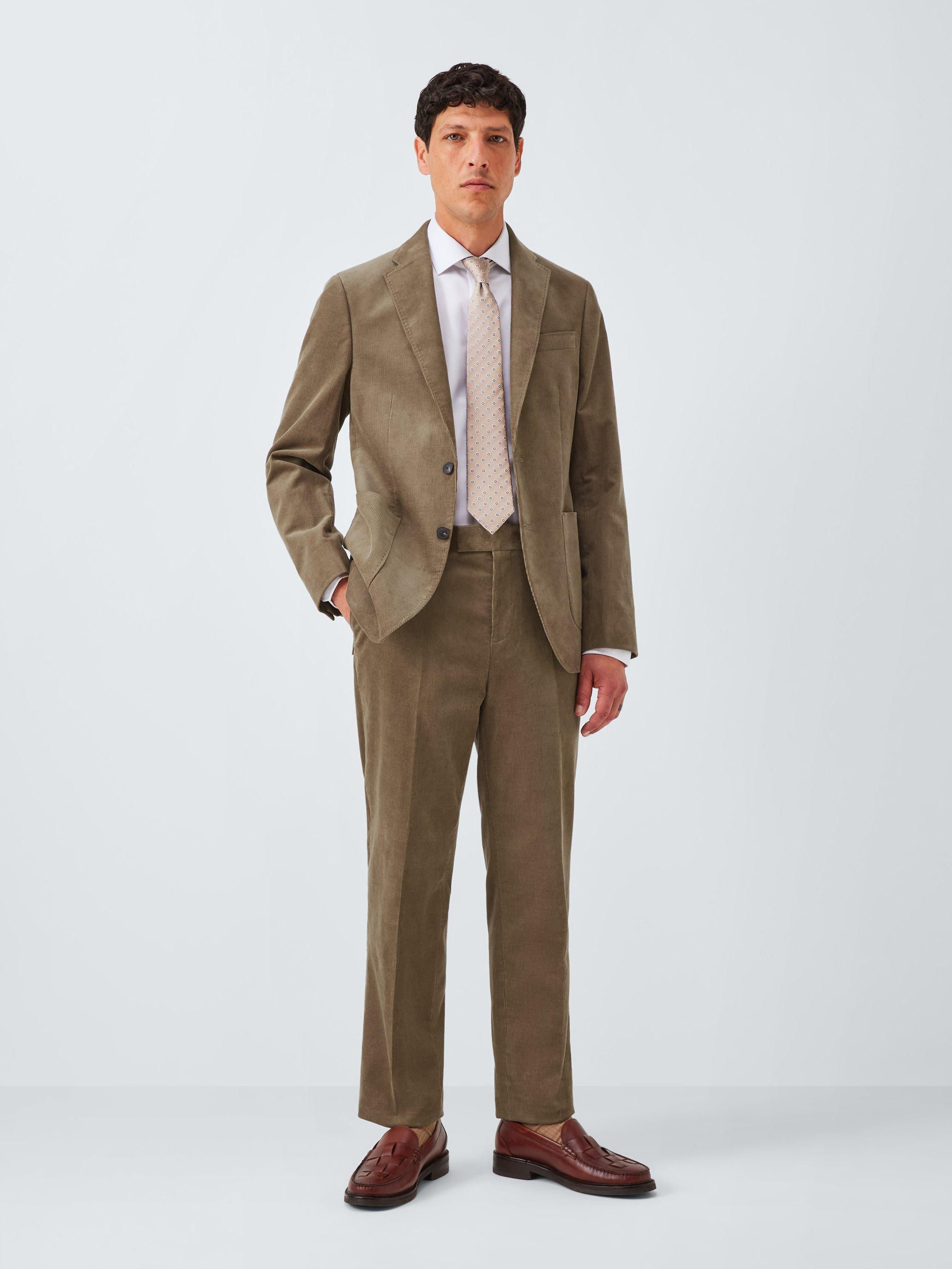 Product image 3 of 7, which shows John Lewis Regular Fit Single Breasted Corduroy Suit Jacket, Olive, 38R