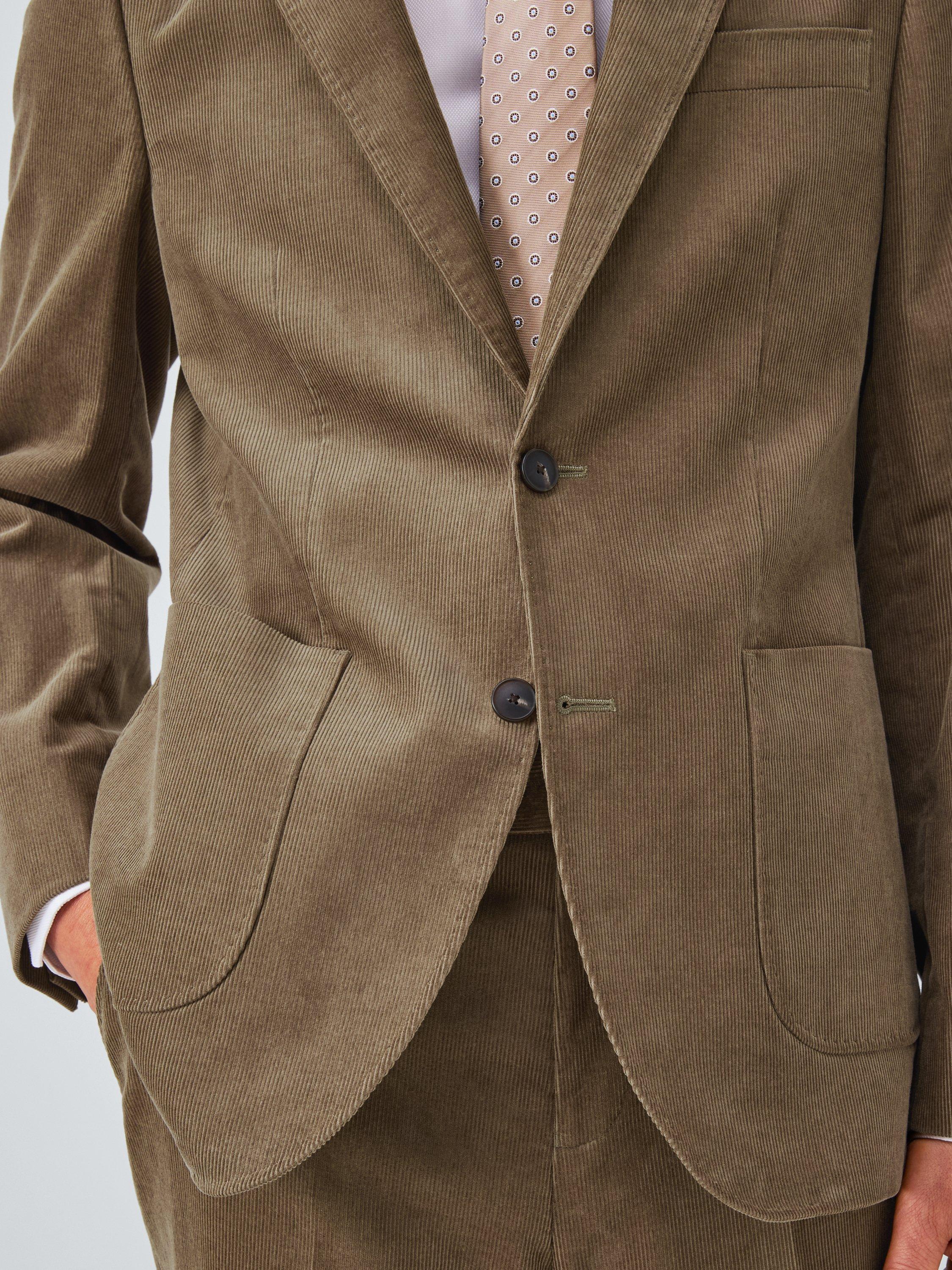 Product image 6 of 7, which shows John Lewis Regular Fit Single Breasted Corduroy Suit Jacket, Olive, 38R