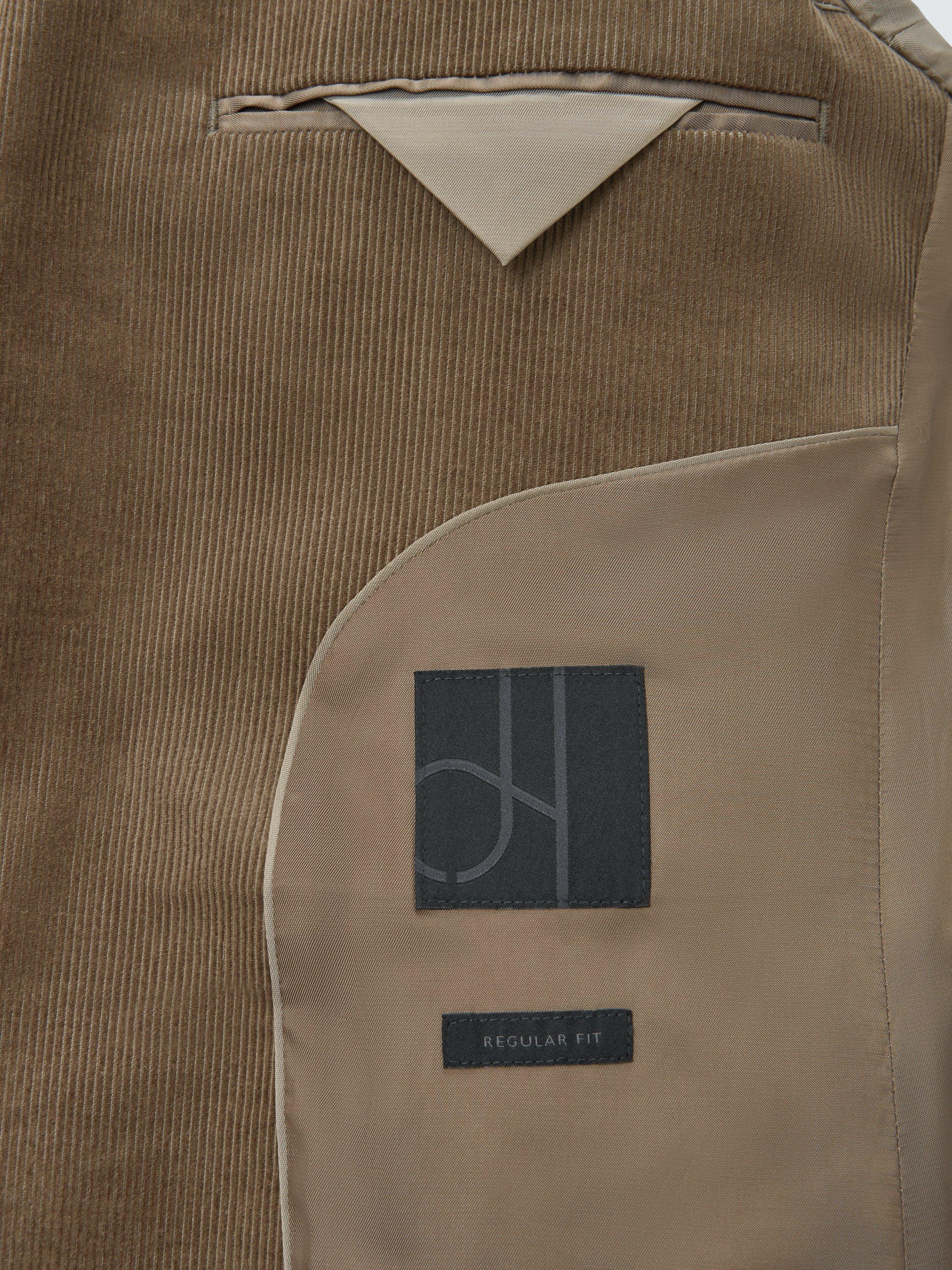 Product image 7 of 7, which shows John Lewis Regular Fit Single Breasted Corduroy Suit Jacket, Olive, 38R