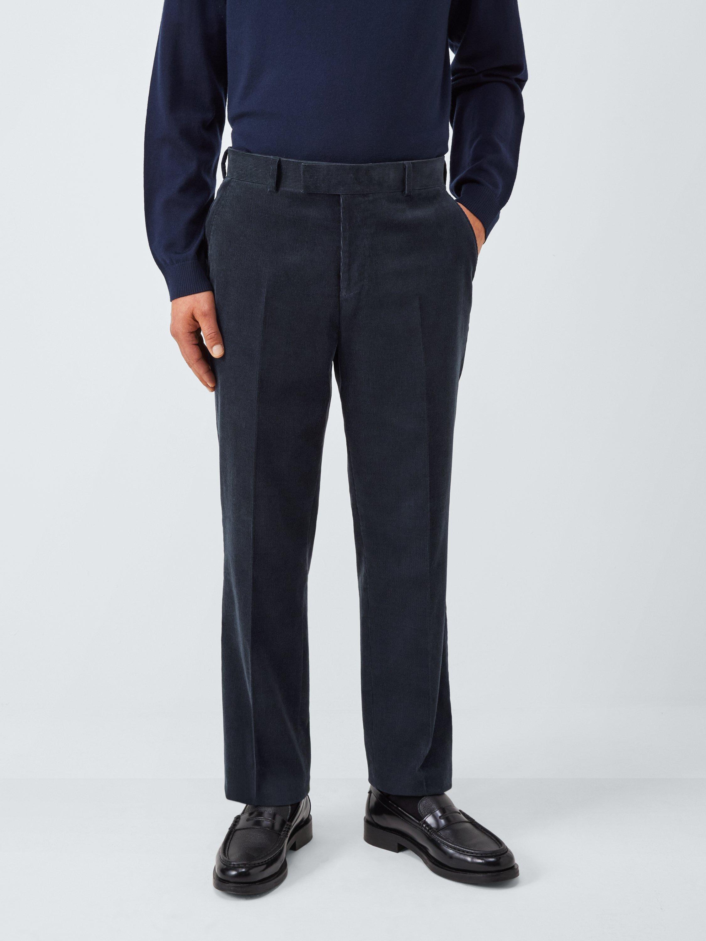 Product image 1 of 7, which shows John Lewis Regular Fit Corduroy Trousers, Navy, 36R