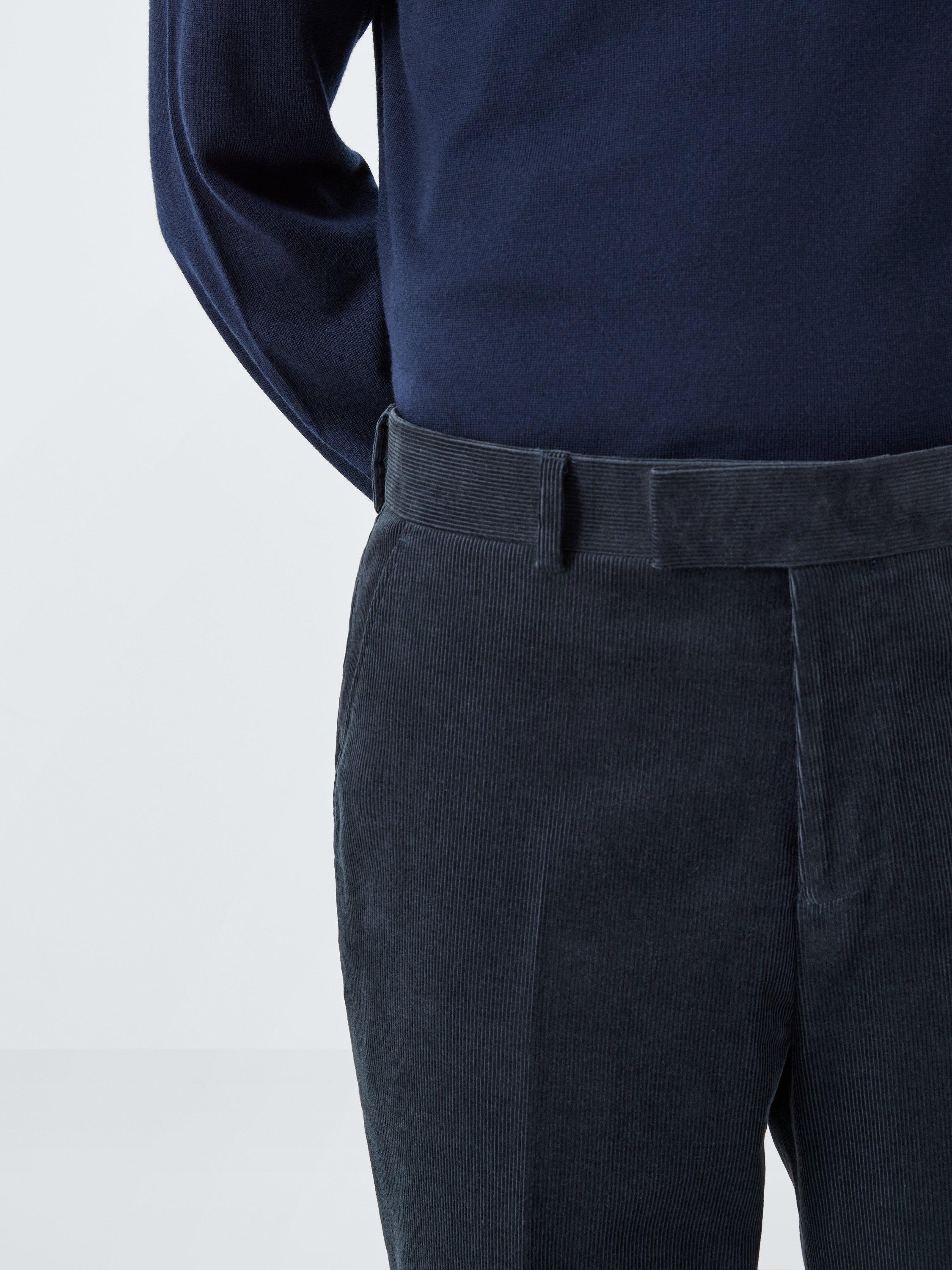 Product image 5 of 7, which shows John Lewis Regular Fit Corduroy Trousers, Navy, 36R