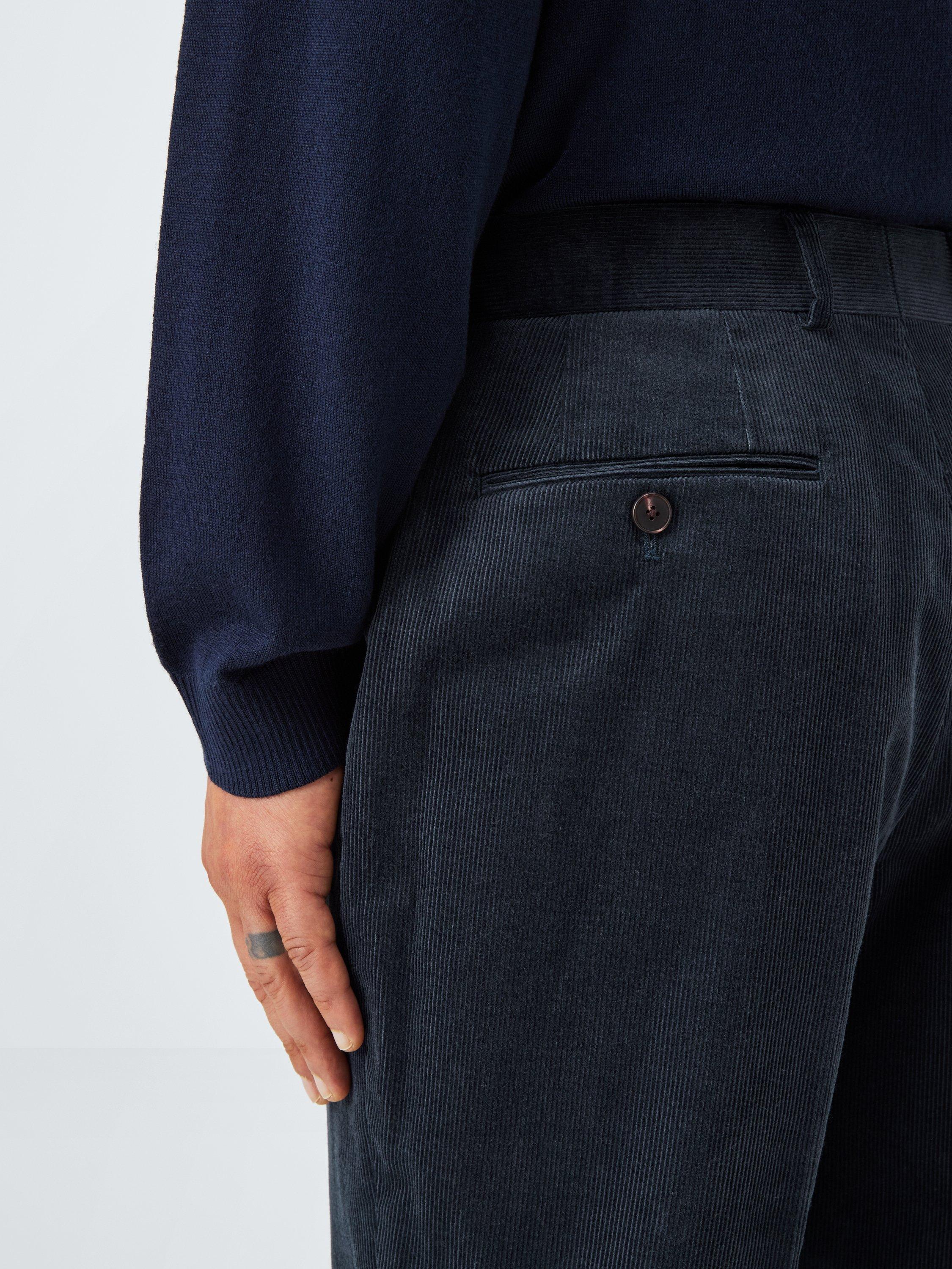 Product image 6 of 7, which shows John Lewis Regular Fit Corduroy Trousers, Navy, 36R