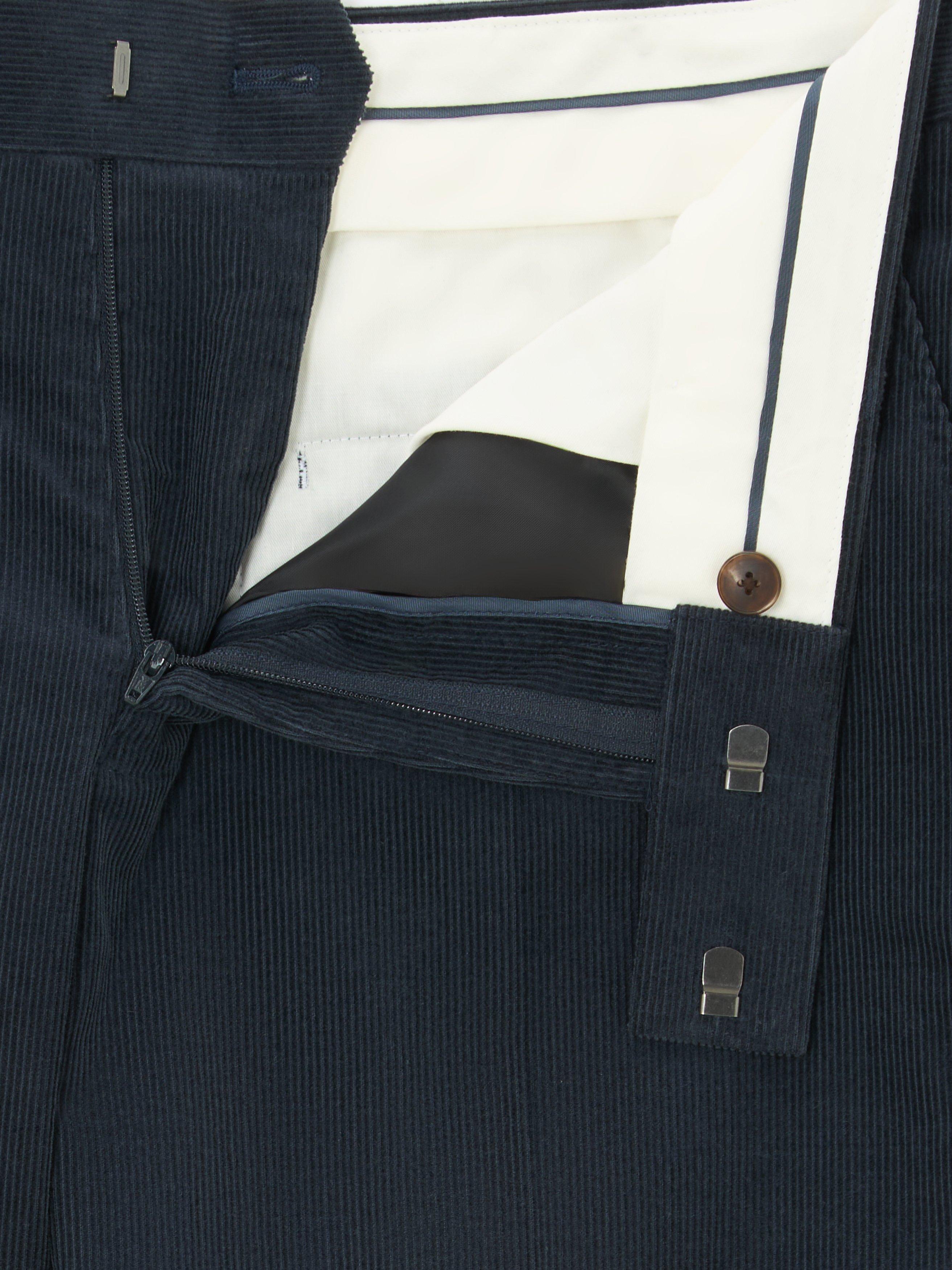 Product image 7 of 7, which shows John Lewis Regular Fit Corduroy Trousers, Navy, 36R