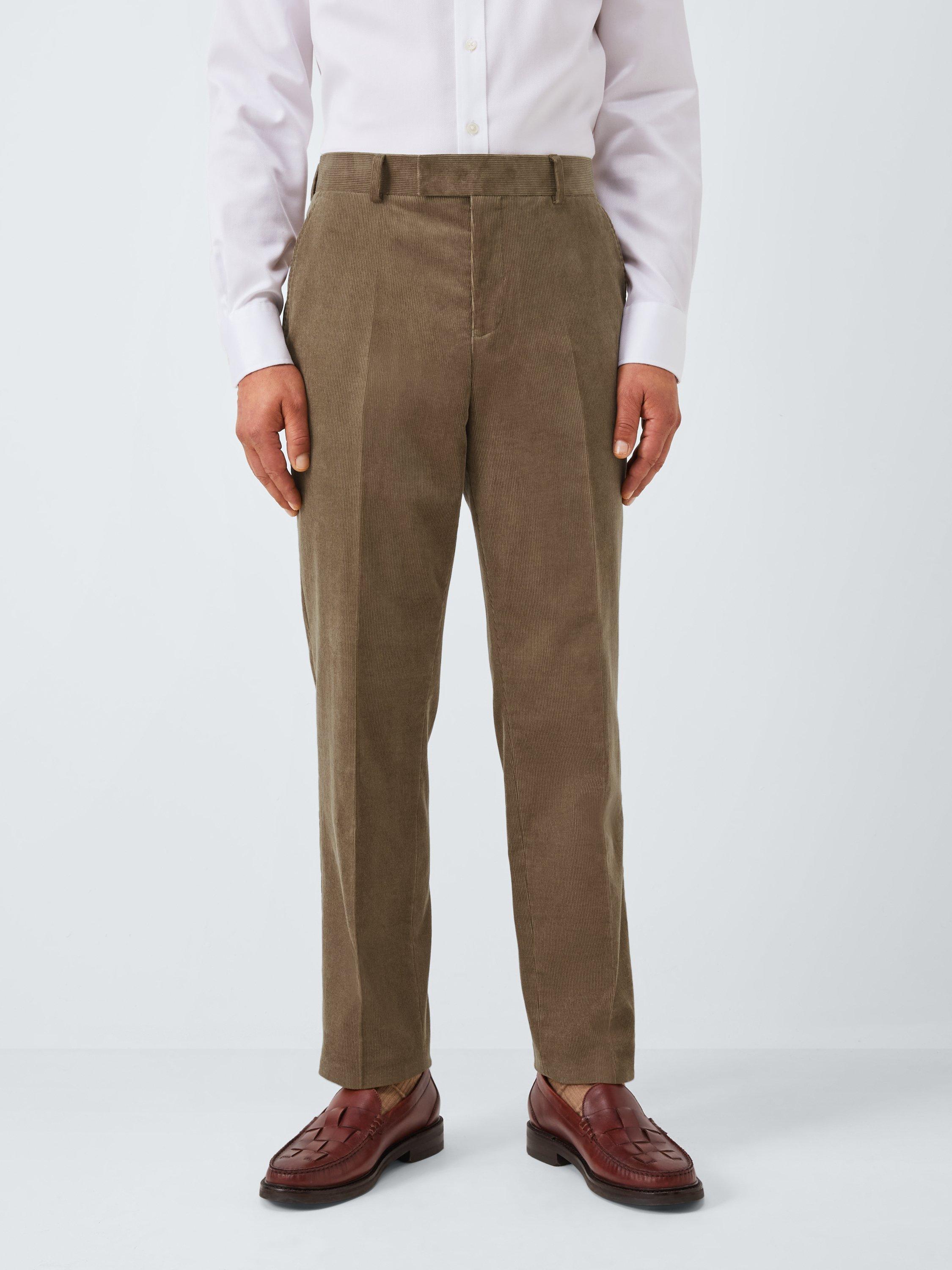 Product image 1 of 7, which shows John Lewis Regular Fit Corduroy Trousers, Olive, 32R