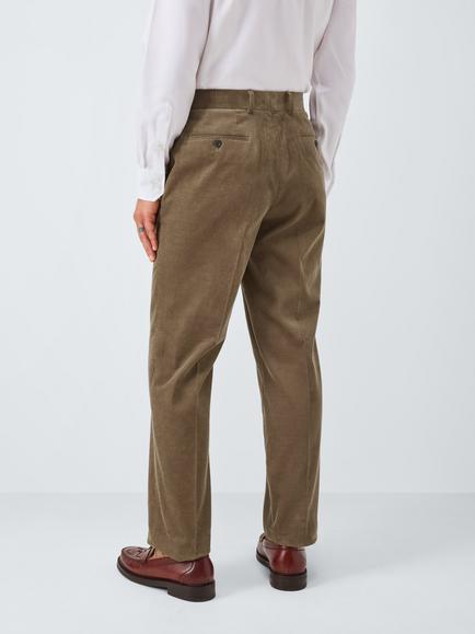 John Lewis Regular Fit Corduroy Trousers - view 2, Olive