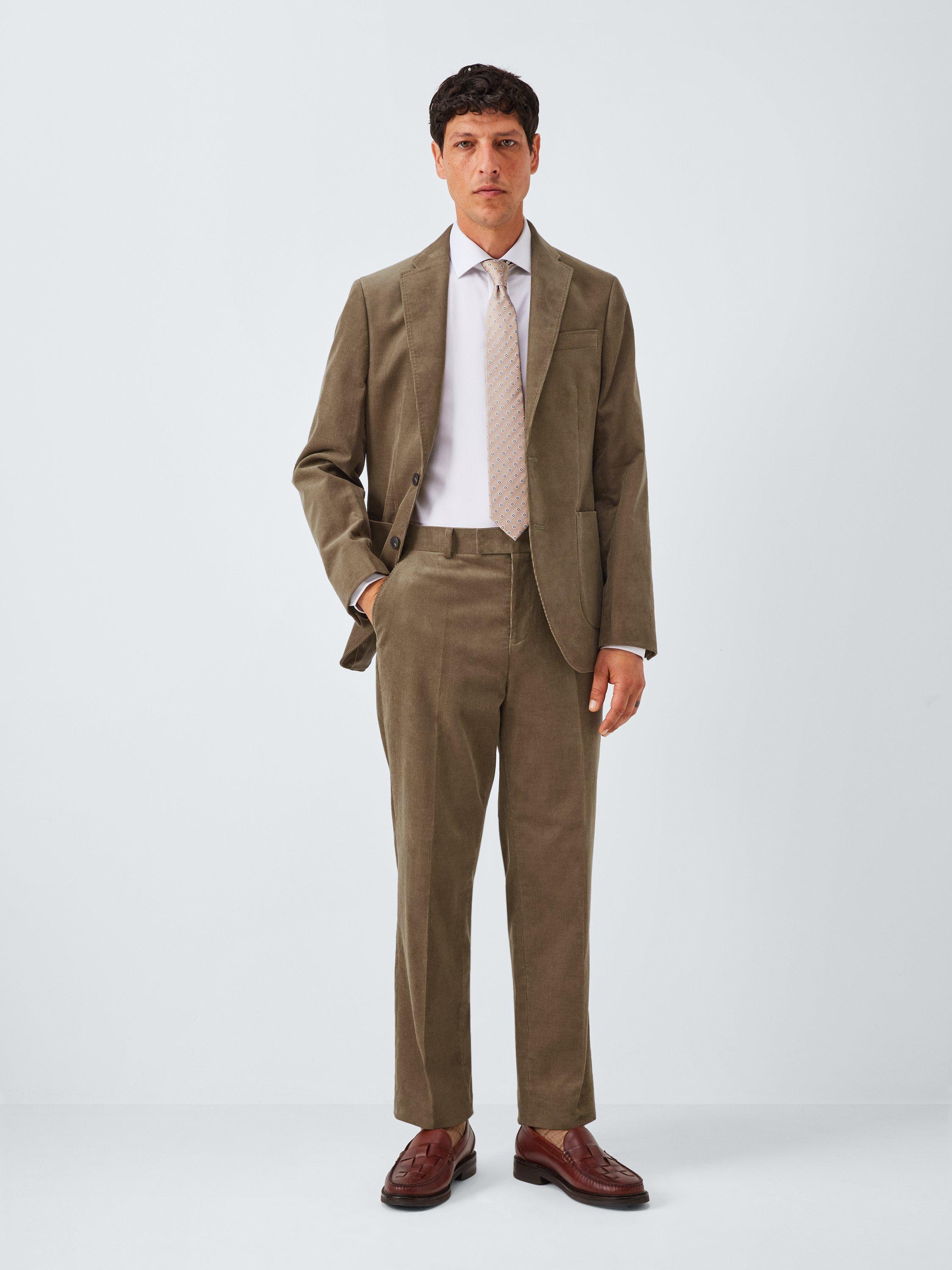 Product image 3 of 7, which shows John Lewis Regular Fit Corduroy Trousers, Olive, 32R