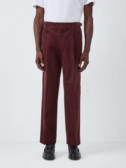 John Lewis Tailored Corduroy Trousers, Burgundy