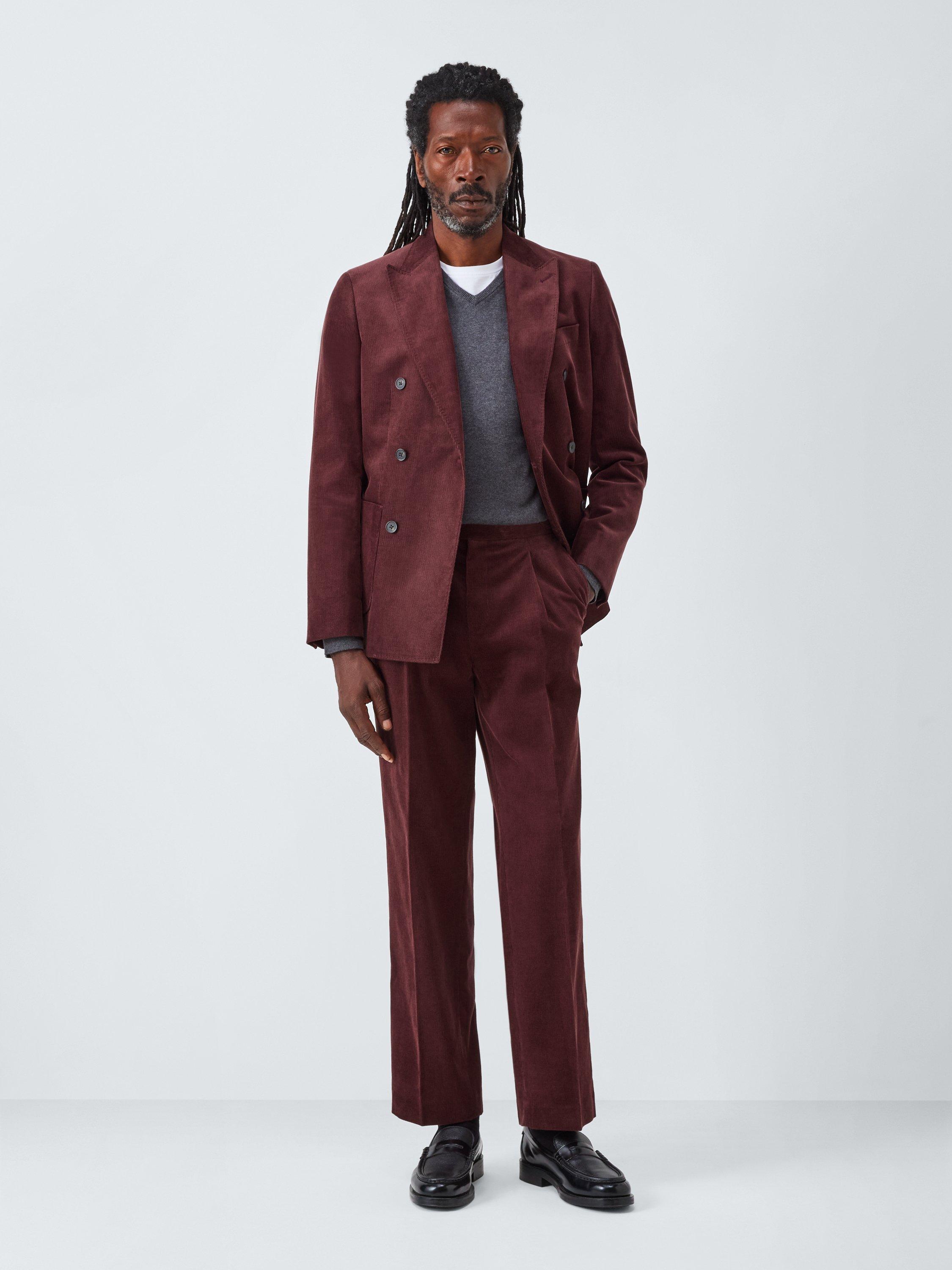 Product image 3 of 7, which shows John Lewis Tailored Corduroy Trousers, Burgundy, 32R