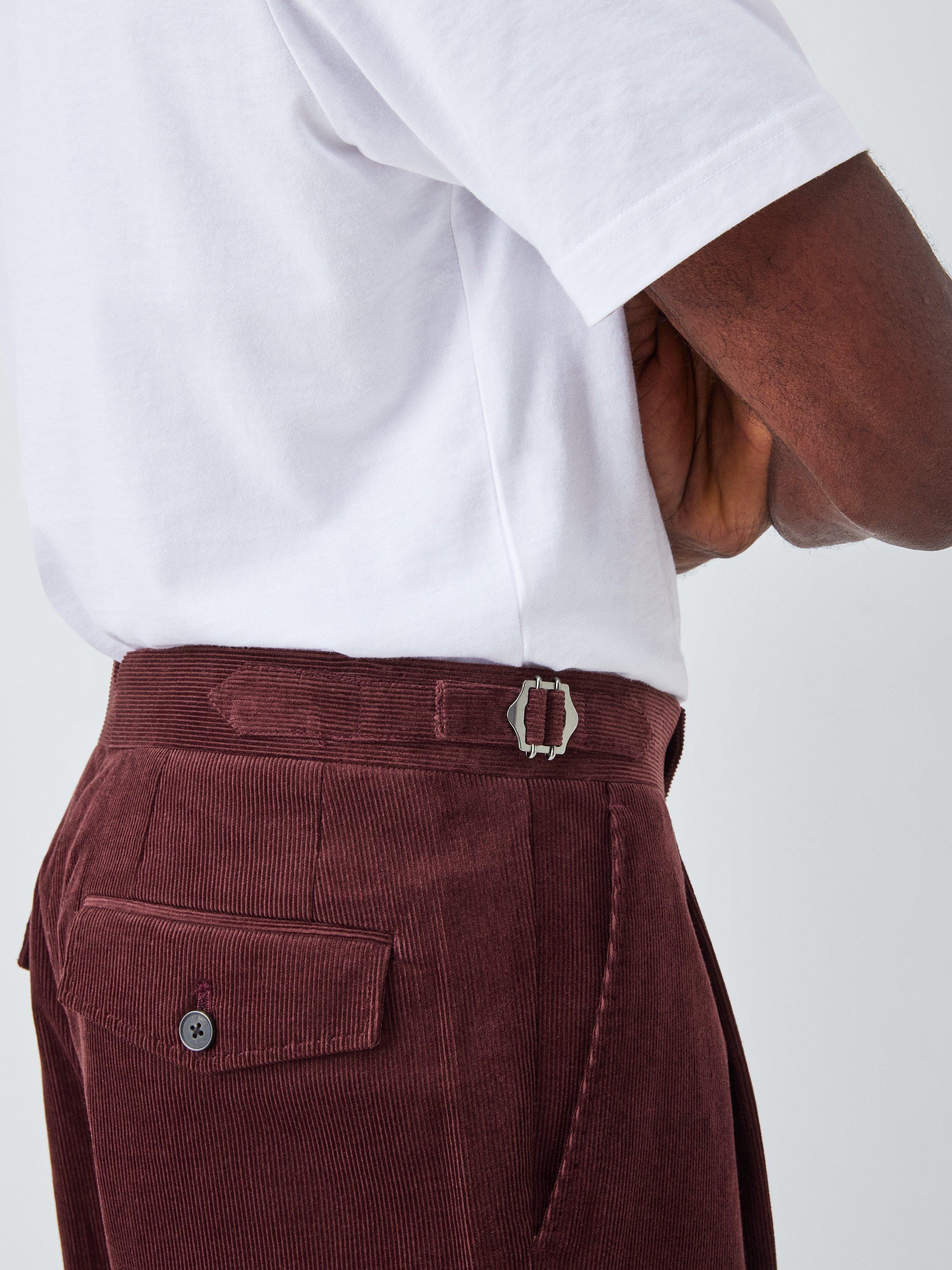 Product image 5 of 7, which shows John Lewis Tailored Corduroy Trousers, Burgundy, 32R