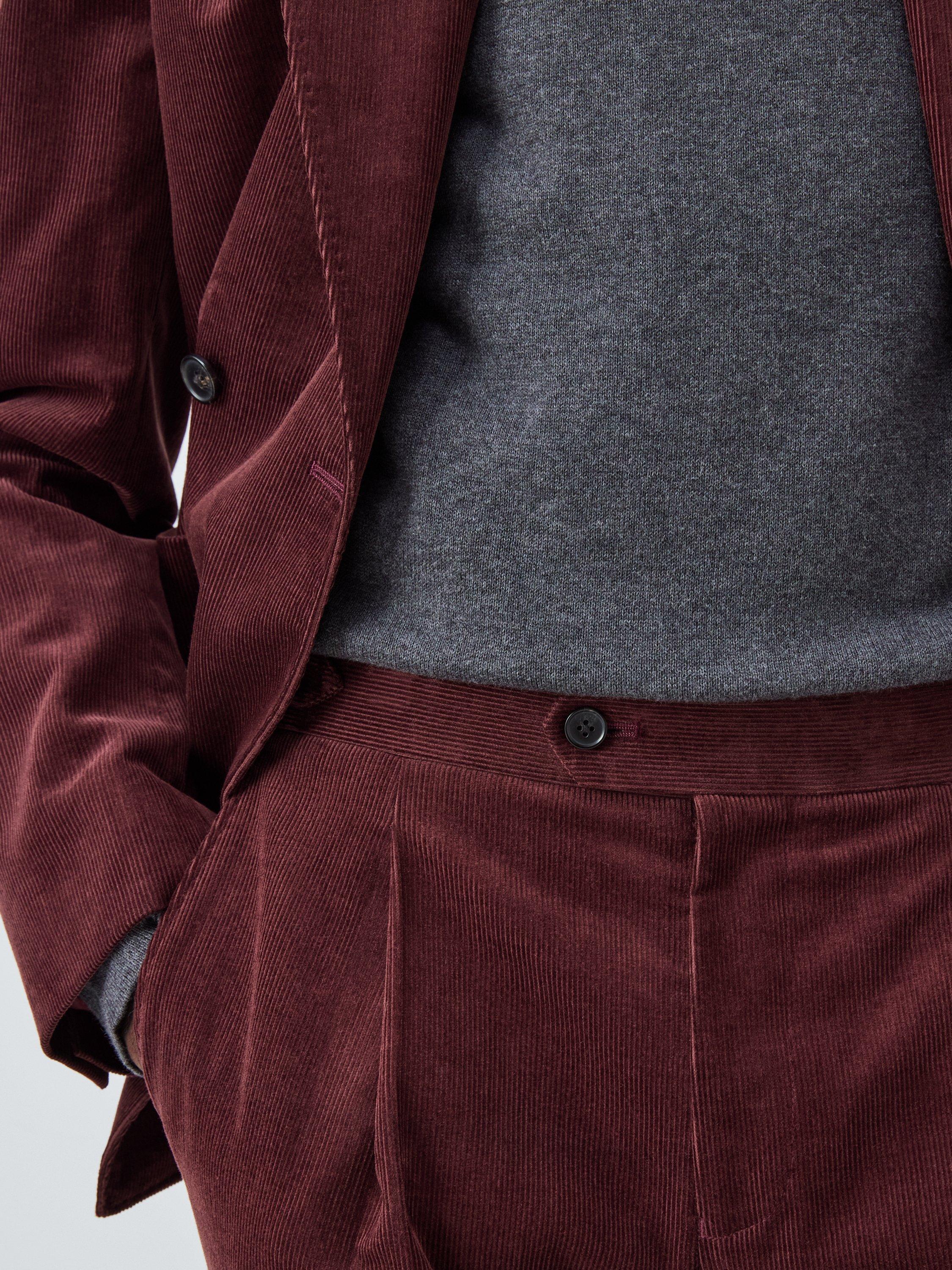 Product image 6 of 7, which shows John Lewis Tailored Corduroy Trousers, Burgundy, 32R