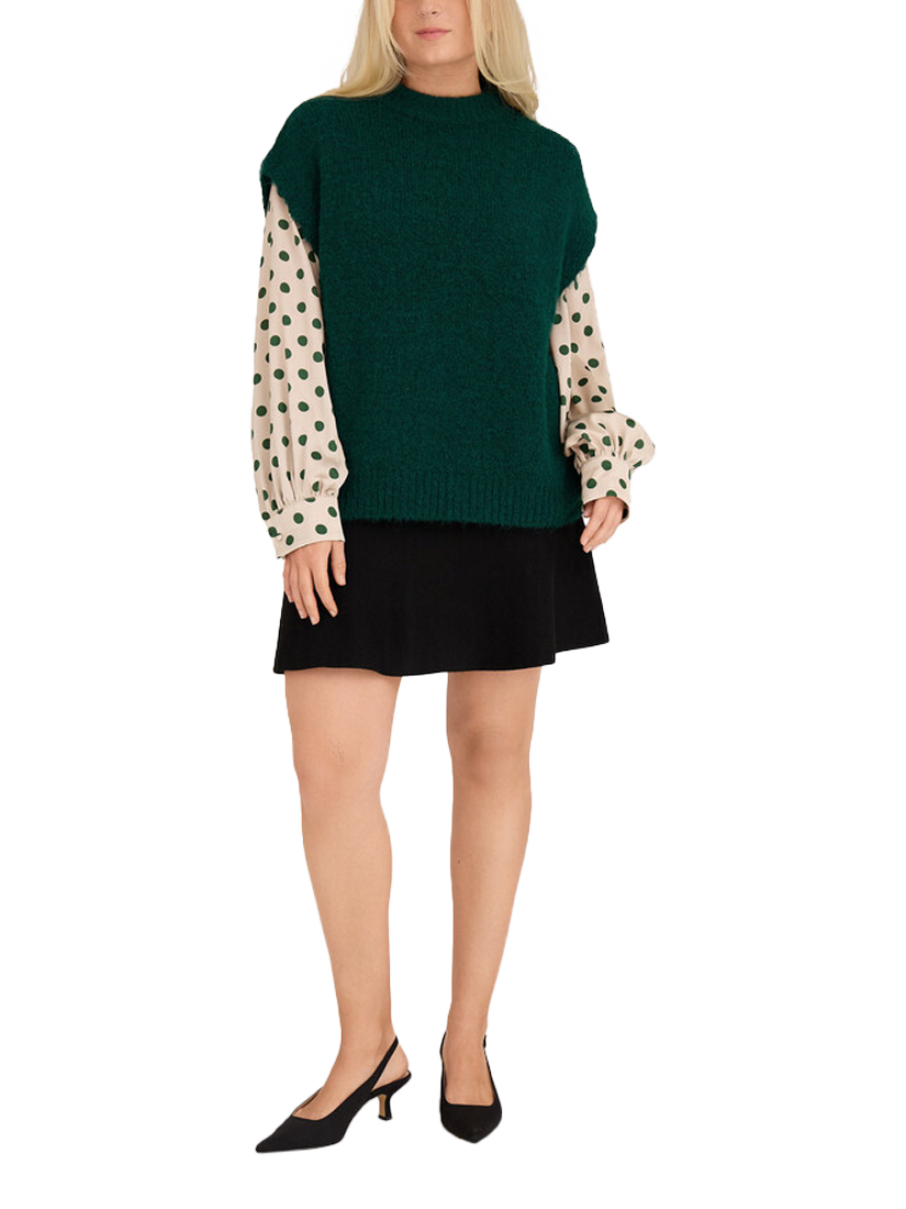 Product image 1 of 6, which shows A-VIEW Patrisia Knit Vest Top, Dark Green, XS