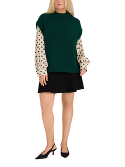 A-VIEW Patrisia Knit Vest Top, Dark Green, Dark Green