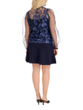 A-VIEW Fuschia Sheer Top, Navy
