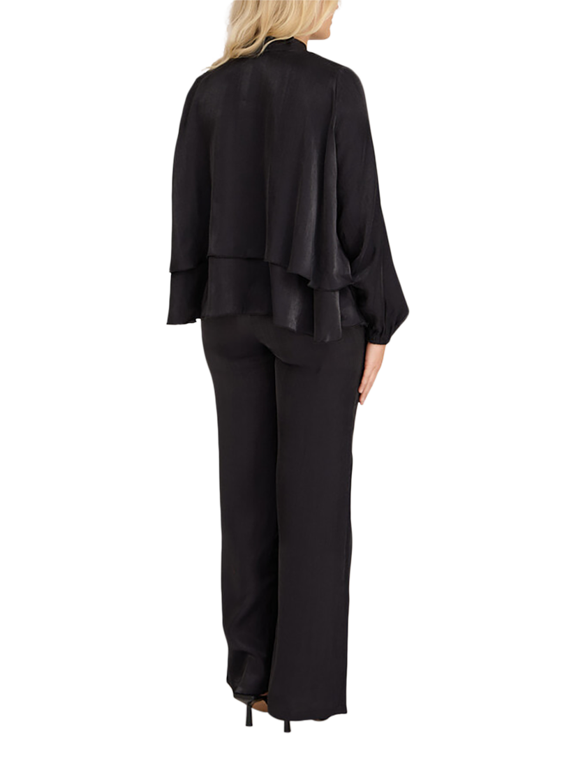 Product image 2 of 5, which shows A-VIEW Vilja Shimmer Tie Neck Top, Black, 12