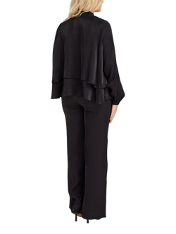 A-VIEW Vilja Shimmer Tie Neck Top, Black - view 2, Black