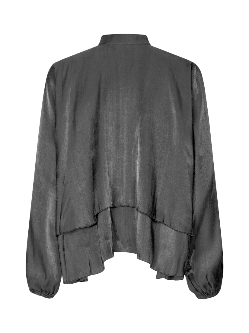 Product image 5 of 5, which shows A-VIEW Vilja Shimmer Tie Neck Top, Black, 12