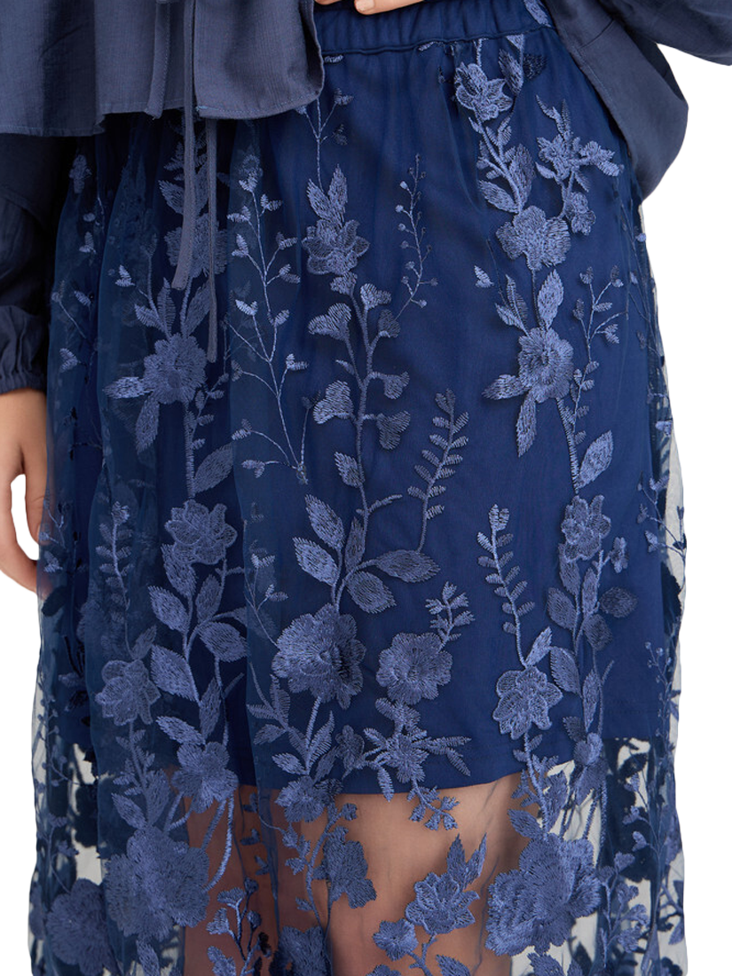 Product image 3 of 5, which shows A-VIEW Fuschia Embroidered Skirt, Navy, 14
