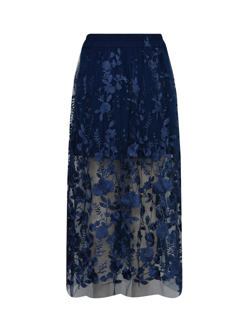 Product image 5 of 5, which shows A-VIEW Fuschia Embroidered Skirt, Navy, 14