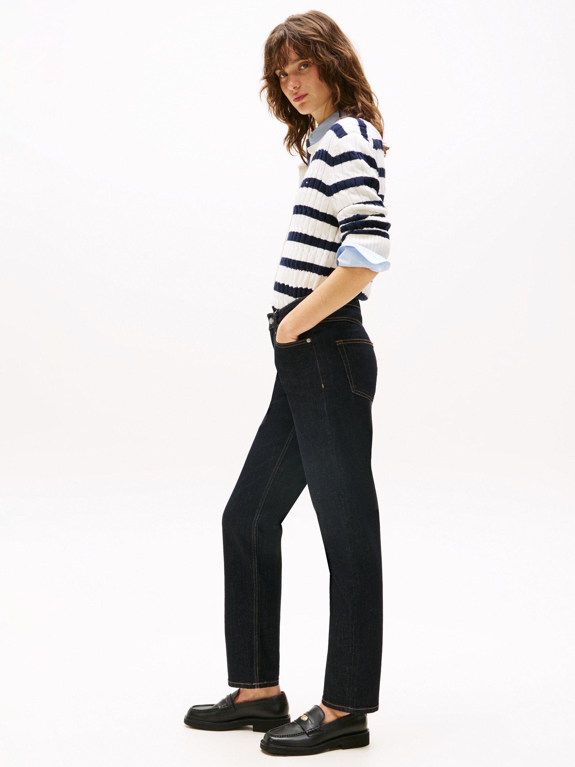 Product image 3 of 5, which shows Tommy Hilfiger Classic Straight Cut Jeans, Dark Blue, W26/L28