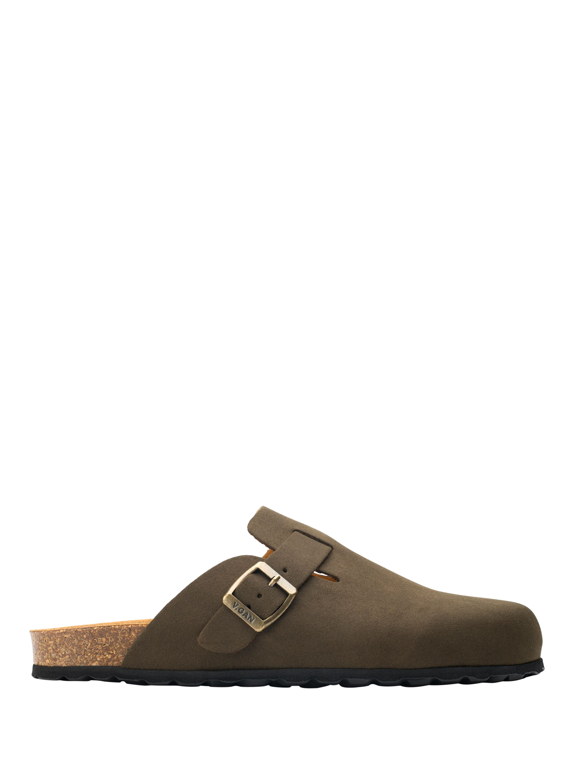 Product image 1 of 3, which shows V.GAN Vegan Taro Footbed Mules, Olive, 6