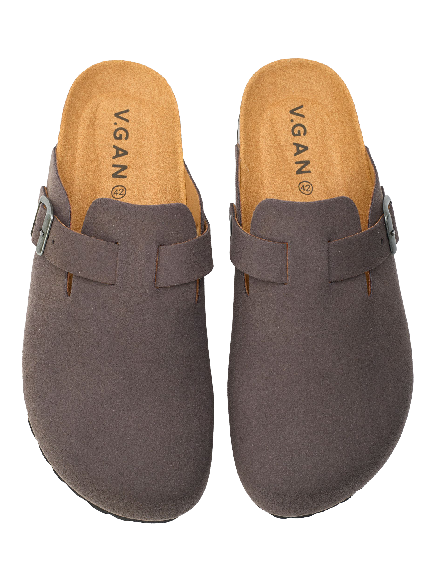 Product image 2 of 3, which shows V.GAN Vegan Taro Footbed Mules, Grey, 6