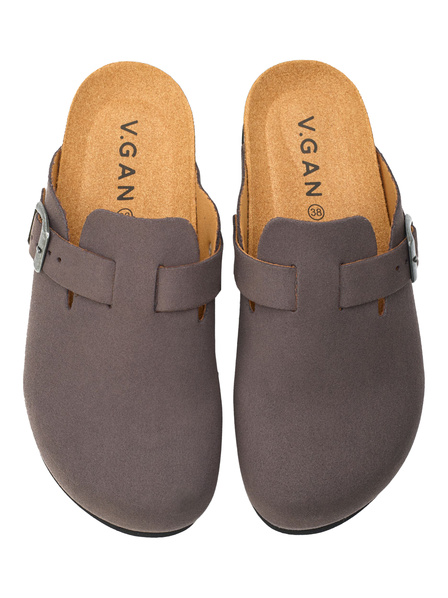 Product image 2 of 3, which shows V.GAN Vegan Taro Footbed Mules, Grey, 3