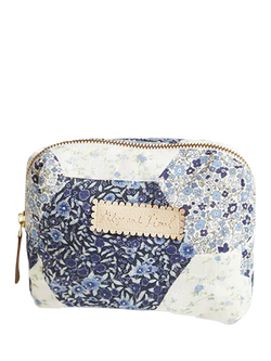 Lily and Lionel Maya Aster Patchwork Wash Bag, Blue, Blue