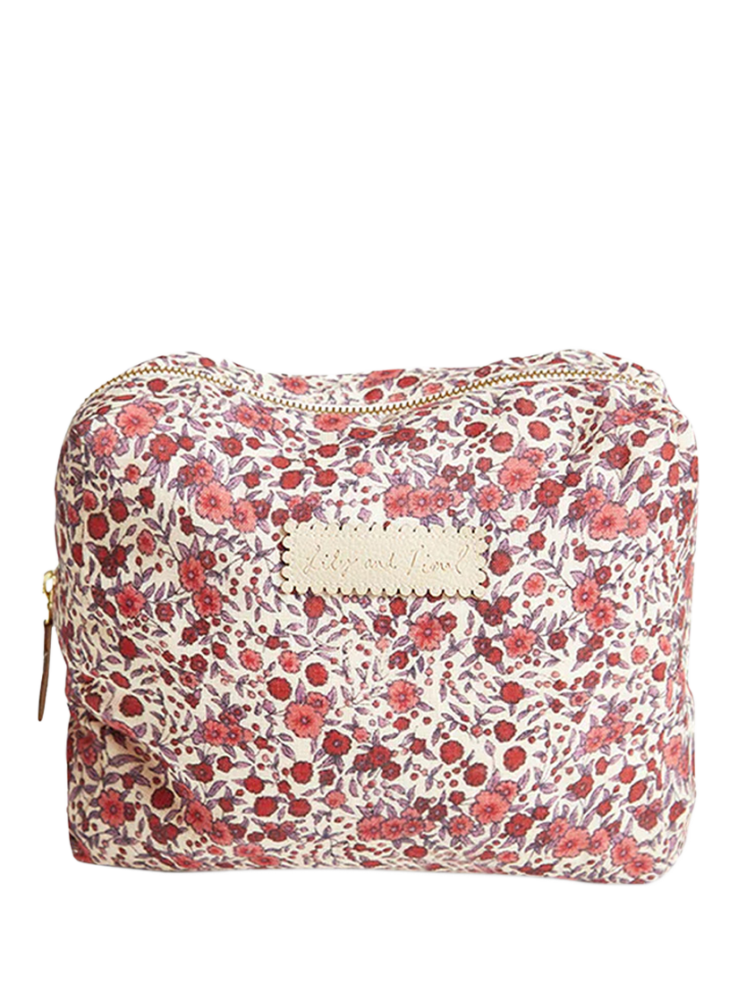 Product image 1 of 1, which shows Lily and Lionel Maya Floral Wash Bag, Pink