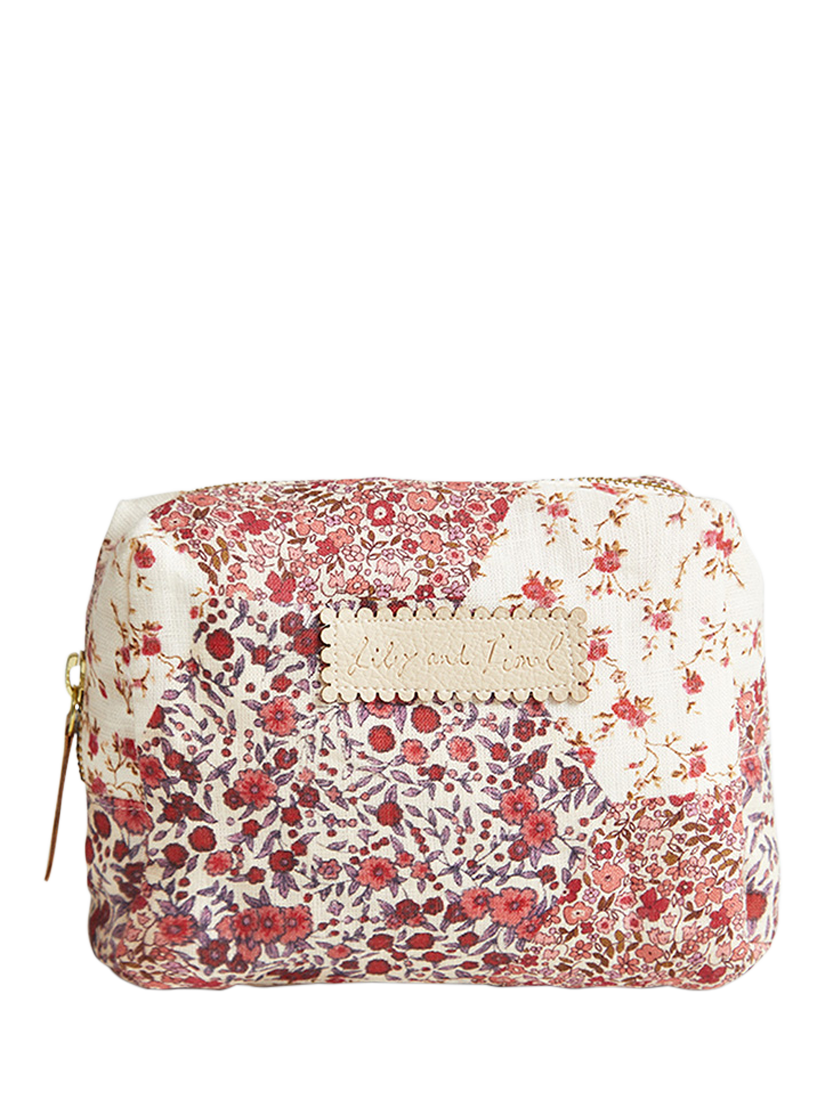 Product image 1 of 1, which shows Lily and Lionel Maya Aster Patchwork Wash Bag, Pink