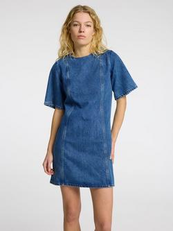 Selected Rie Denim Mini Dress, Blue - view 2, Blue