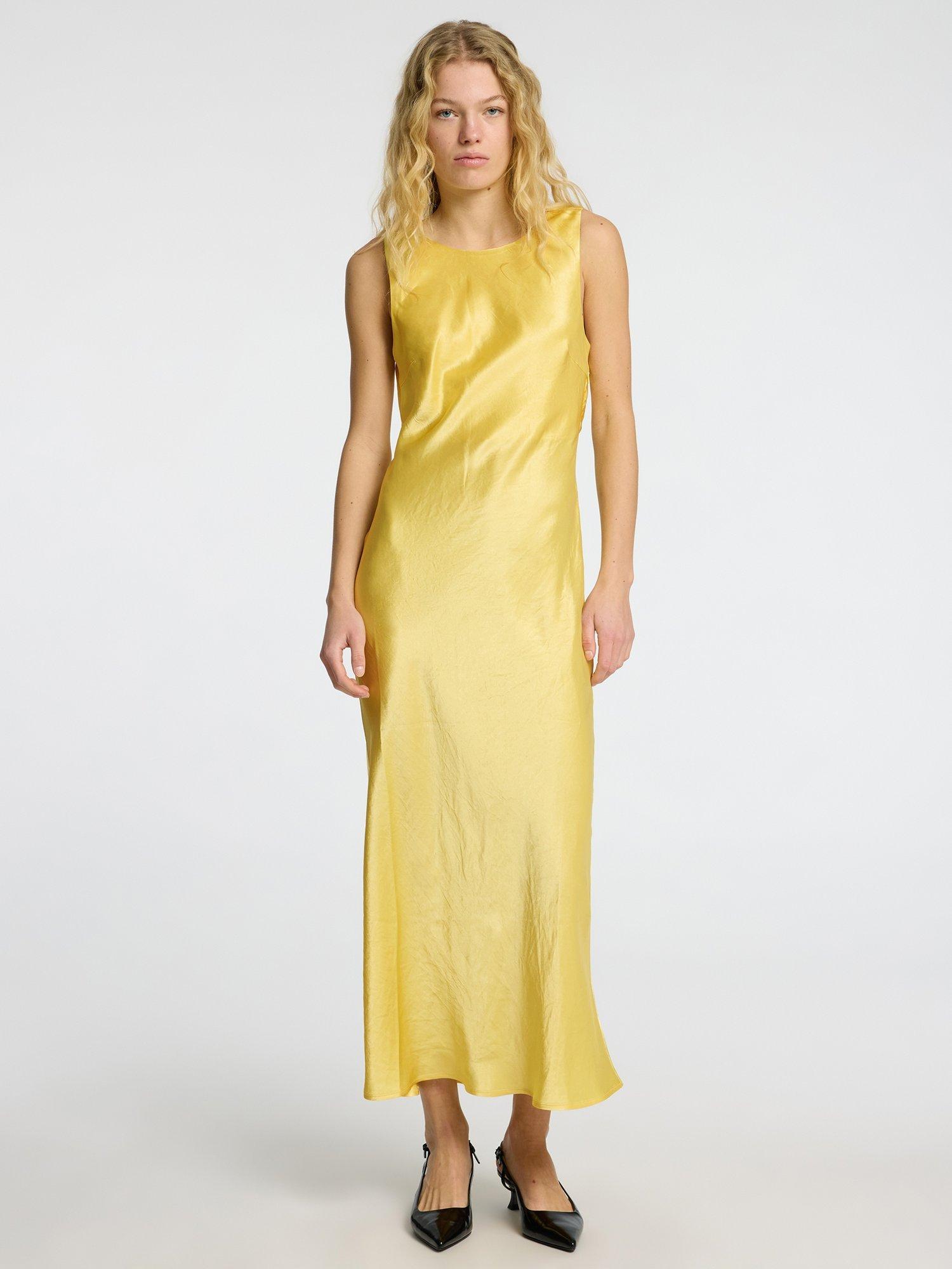 Product image 2 of 6, which shows Selected Selene Satin Cowl Back Maxi Slip Dress, Sundress, 36