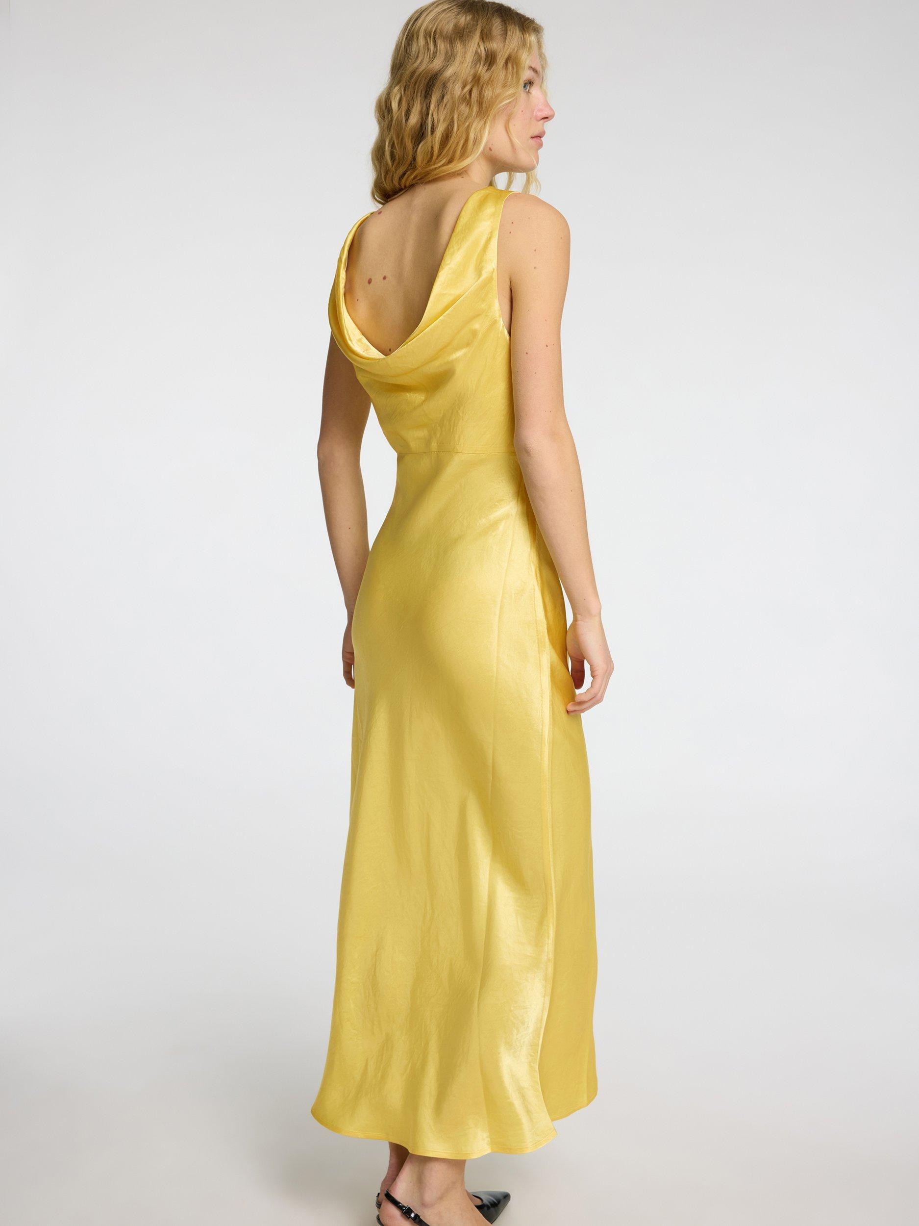 Product image 3 of 6, which shows Selected Selene Satin Cowl Back Maxi Slip Dress, Sundress, 36