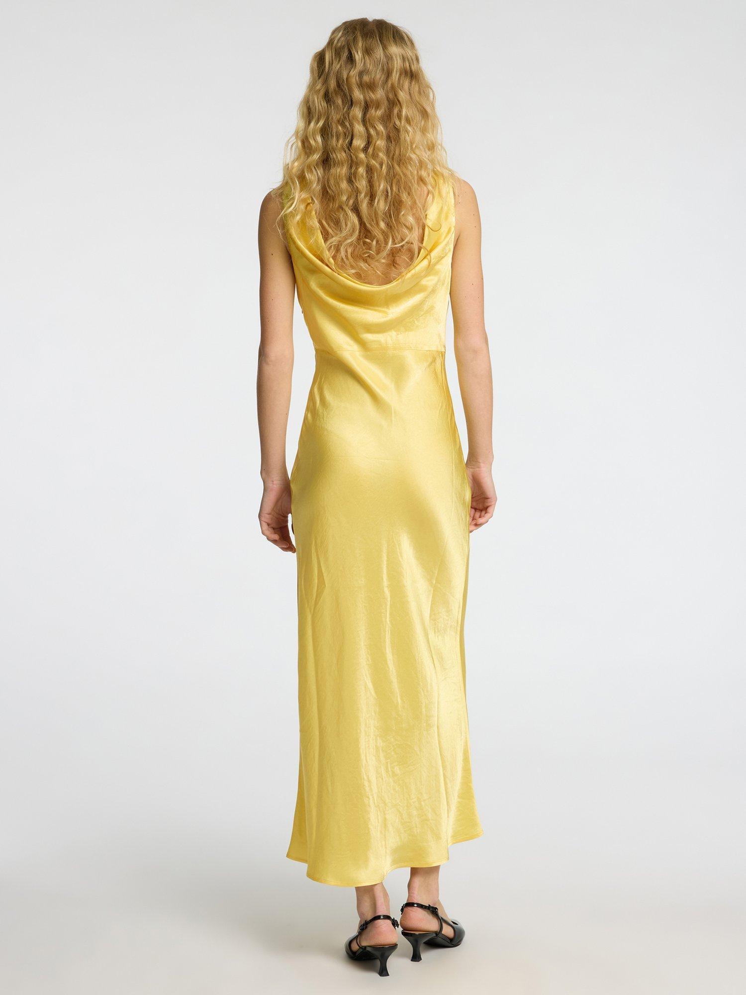 Product image 5 of 6, which shows Selected Selene Satin Cowl Back Maxi Slip Dress, Sundress, 36