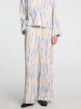 Selected Baela Abstract Elasticated Waist Wide Leg Trousers, Birch