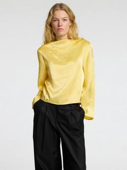 Selected Selene Drape Top, Yellow, Yellow