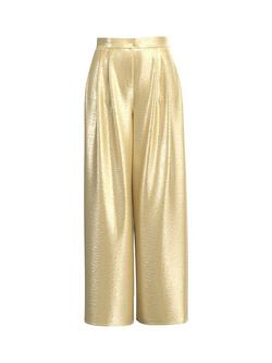 Selected Selene Metallic High Waisted Wide Leg Trousers, Sundress, Sundress