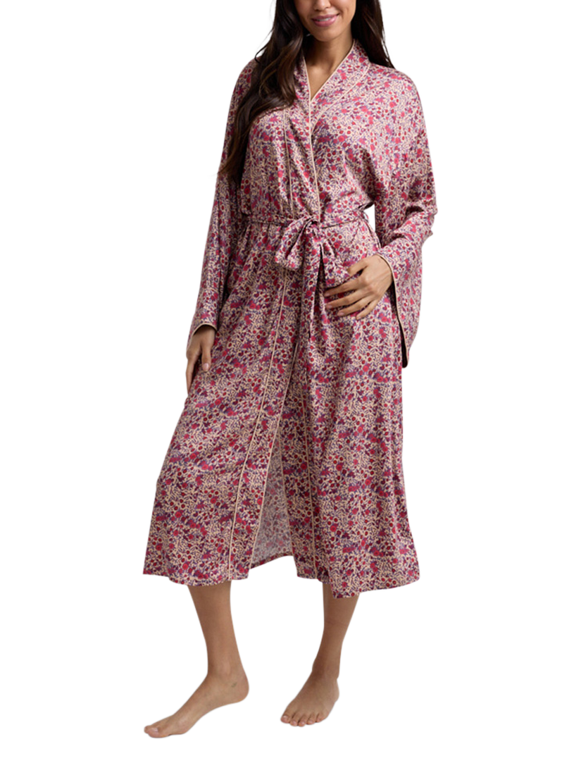 Product image 1 of 6, which shows Lily and Lionel Rosie Aster Satin Nightdress, Pink, S