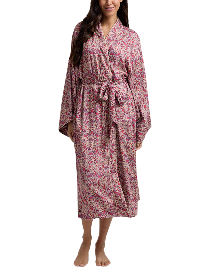 Product image 2 of 6, which shows Lily and Lionel Rosie Aster Satin Nightdress, Pink, S