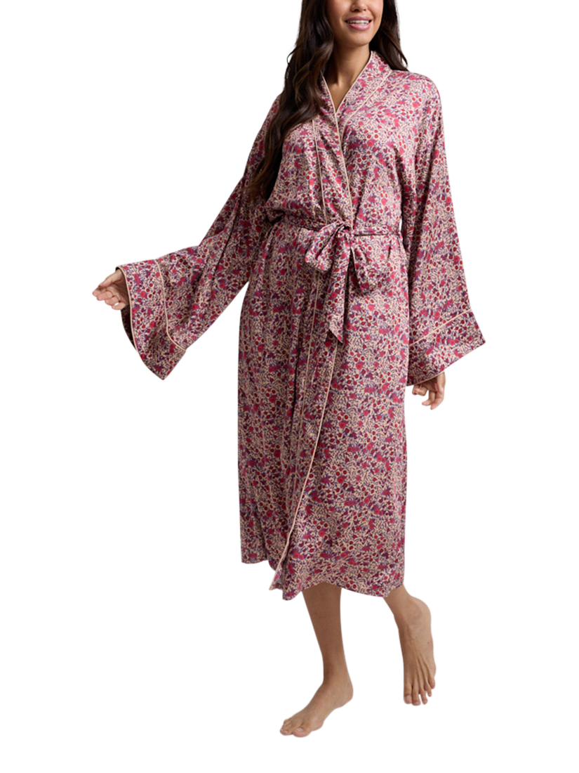 Product image 5 of 6, which shows Lily and Lionel Rosie Aster Satin Nightdress, Pink, S