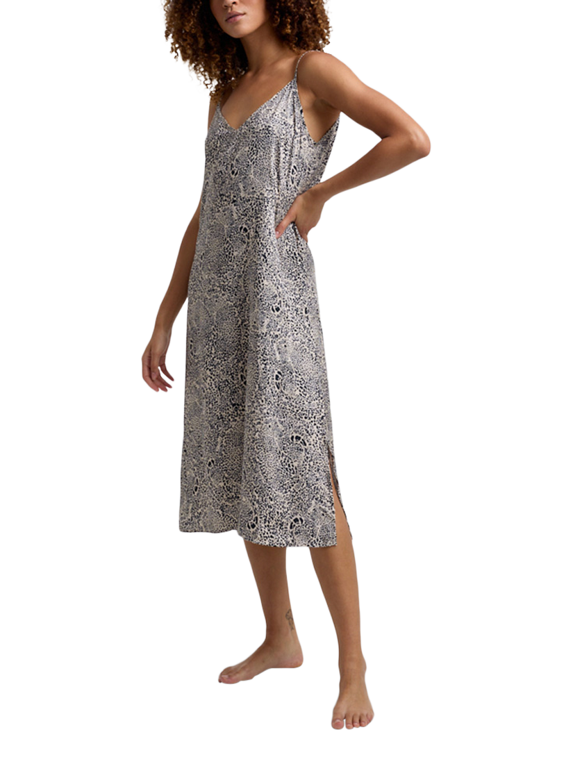 Product image 5 of 6, which shows Lily and Lionel Rosie Leopard Satin Nightdress, Cream, S