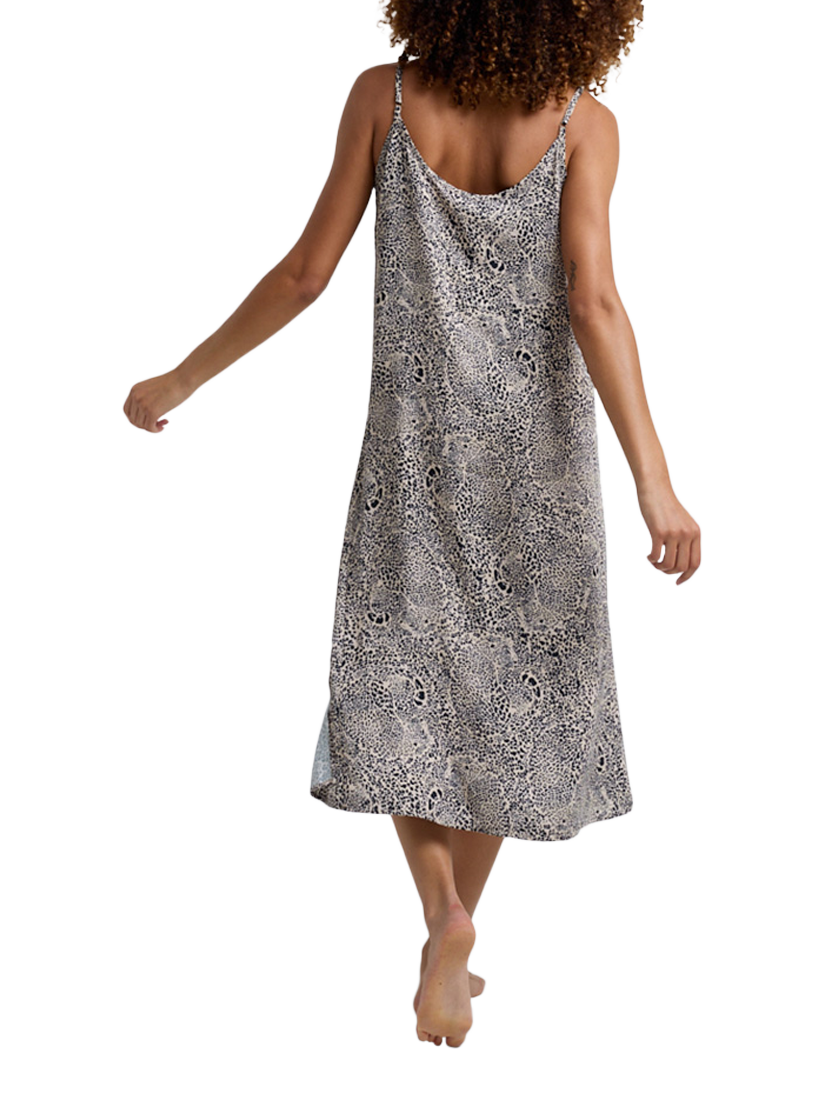 Product image 6 of 6, which shows Lily and Lionel Rosie Leopard Satin Nightdress, Cream, S