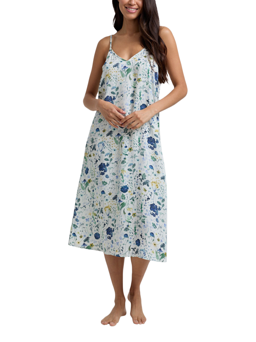 Product image 3 of 5, which shows Lily and Lionel Rosie Pressed Floral Satin Nightdress, Cream, S