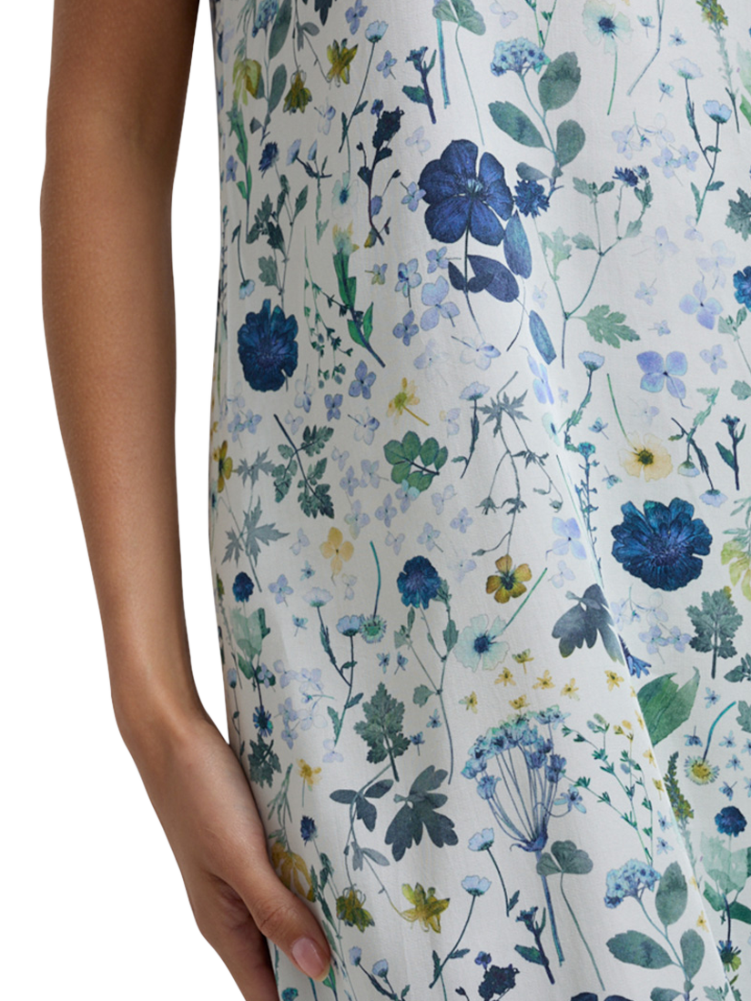 Product image 4 of 5, which shows Lily and Lionel Rosie Pressed Floral Satin Nightdress, Cream, S