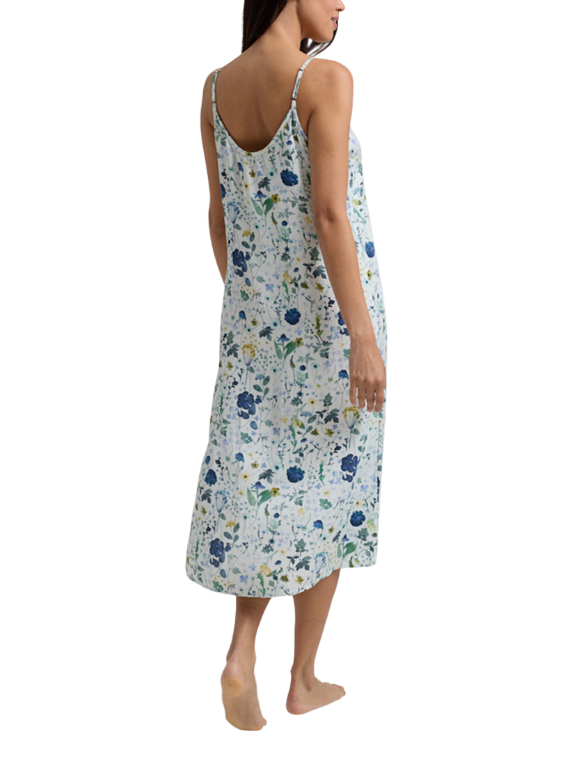 Product image 5 of 5, which shows Lily and Lionel Rosie Pressed Floral Satin Nightdress, Cream, S