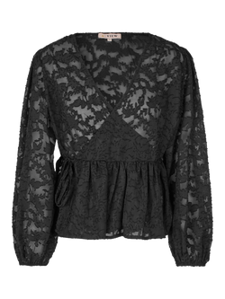 A-VIEW Feana Floral Jacquard Top, Black, Black
