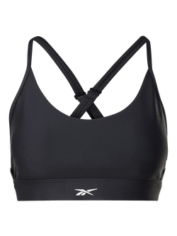 Reebok Women's Lux Strap Sports Bra, Black, Black