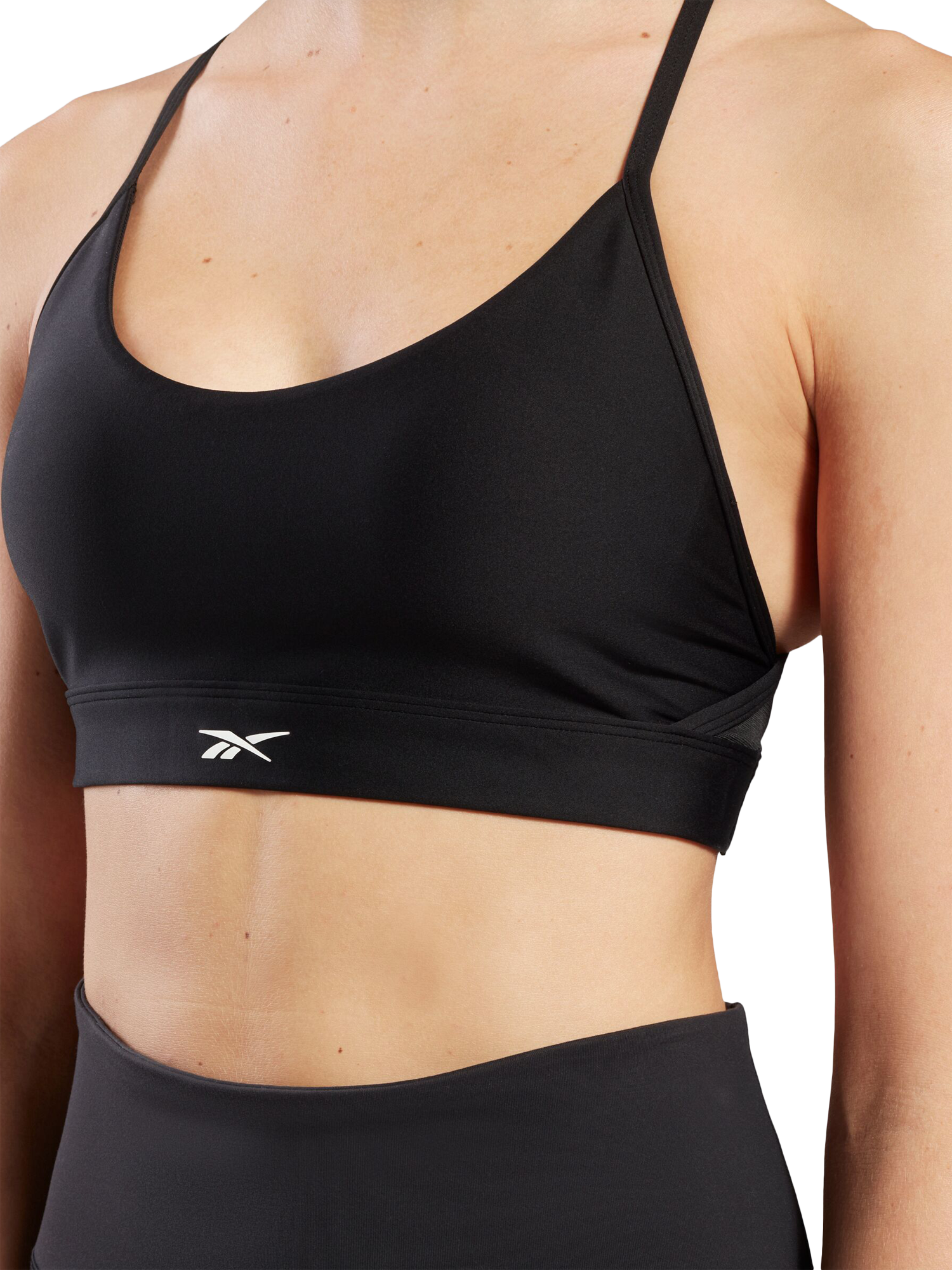 Product image 2 of 5, which shows Reebok Women's Lux Strap Sports Bra, Black, XS
