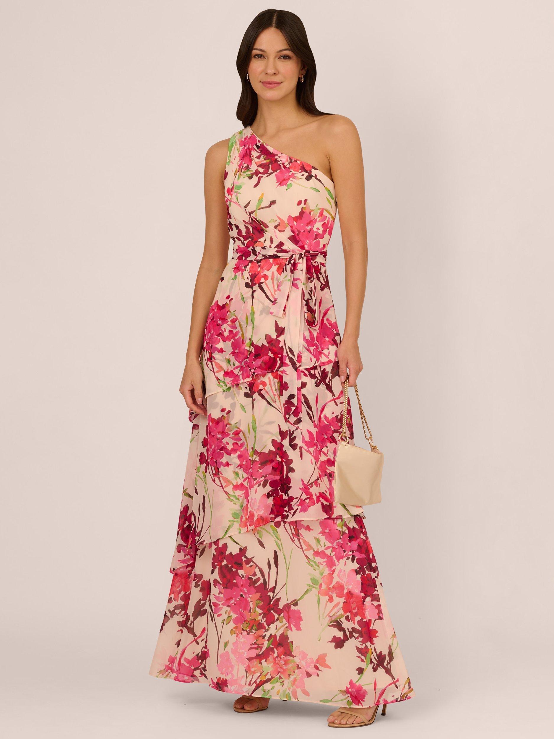 Product image 3 of 7, which shows Adrianna Papell Floral Asymmetric Maxi Dress, Multi, 6