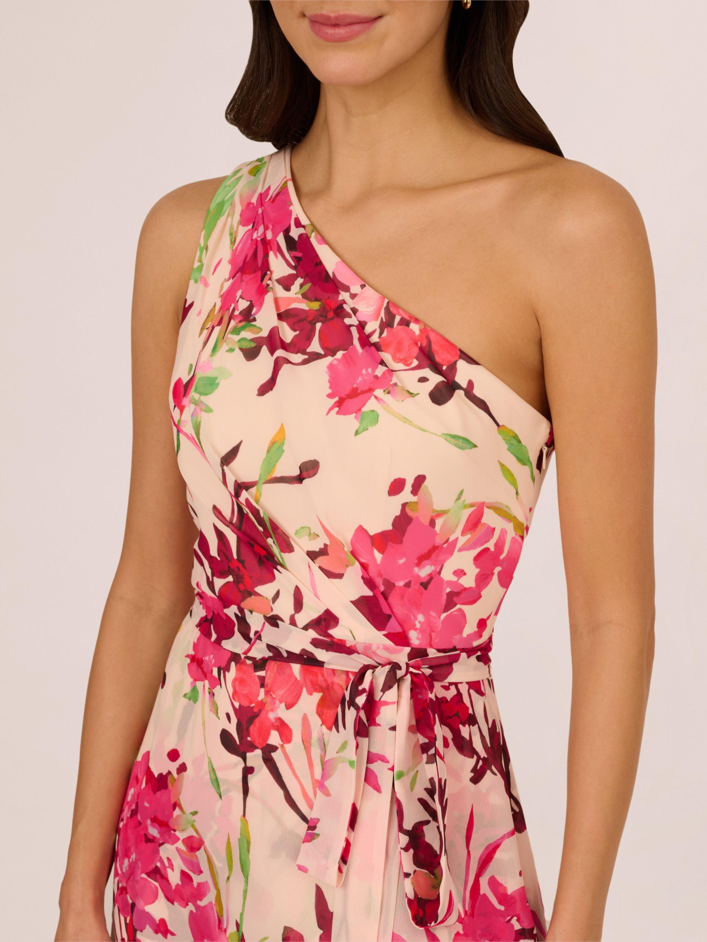 Product image 4 of 7, which shows Adrianna Papell Floral Asymmetric Maxi Dress, Multi, 6